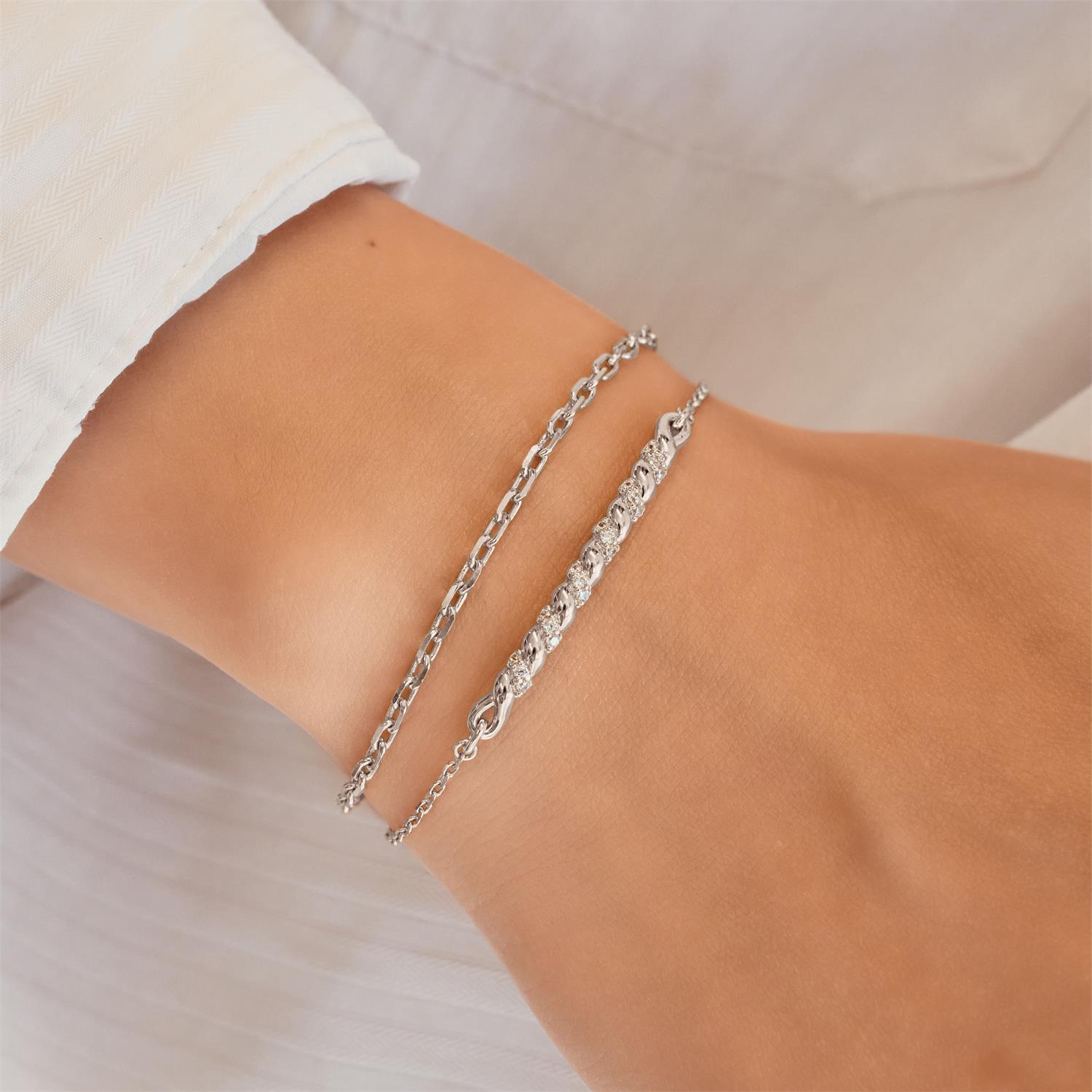 Ania Haie Silver Twisted Bar Bracelet - Image 3