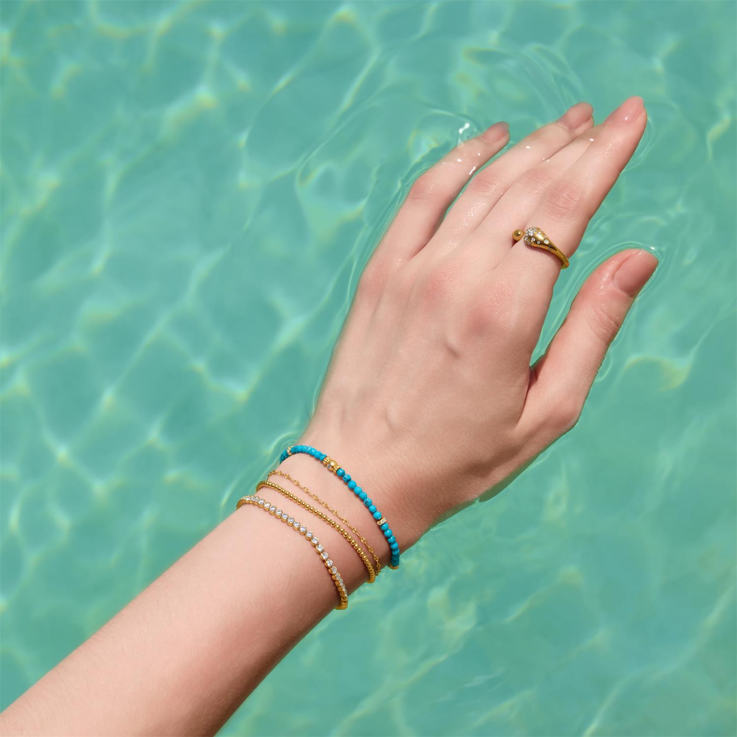 Ania Haie Gold Textured Chain Bracelet - Image 3