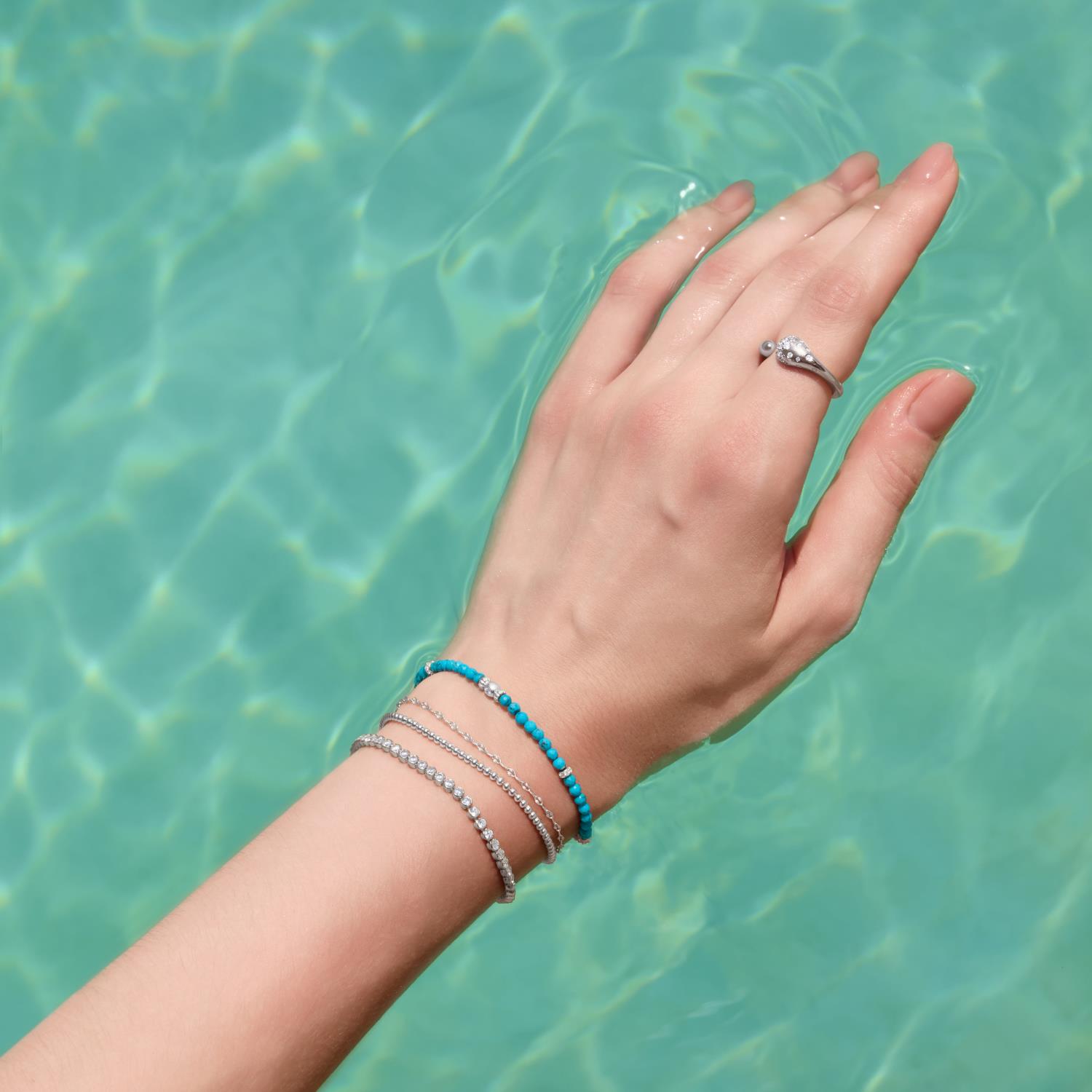 Ania Haie Silver Textured Chain Bracelet - Image 3