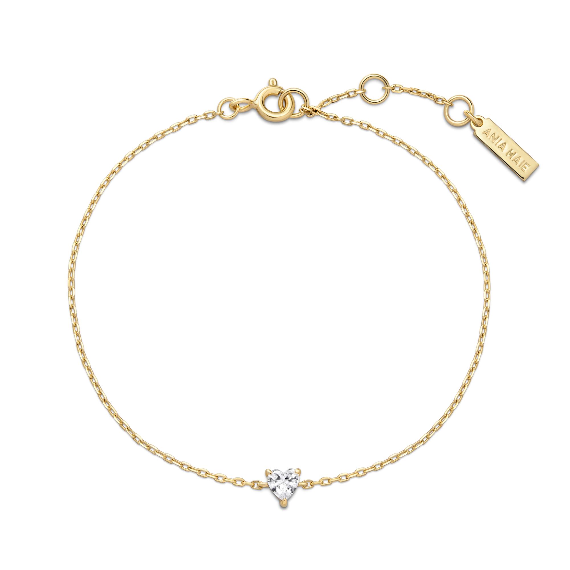 Ania Haie Gold Sparkle Heart Bracelet - Image 2