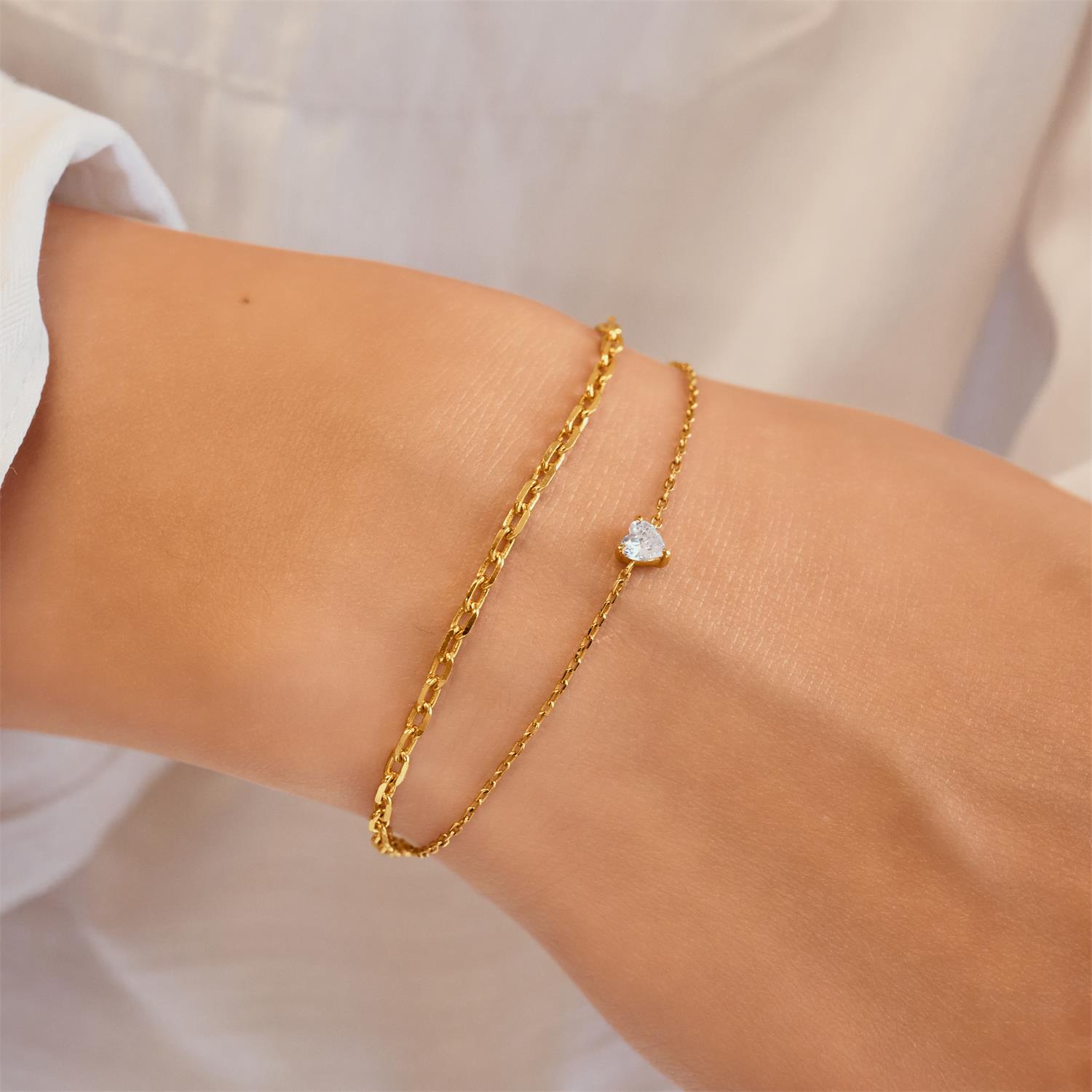 Ania Haie Gold Sparkle Heart Bracelet - Image 3