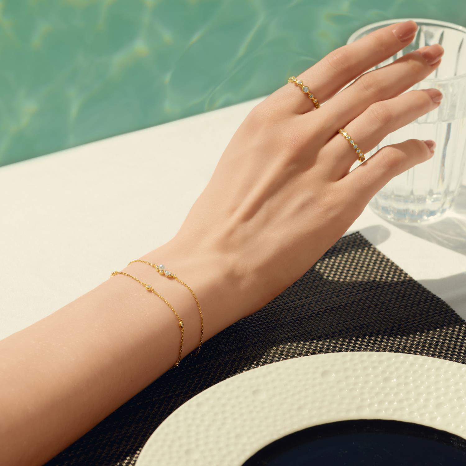 Ania Haie Gold Classic Bezel-Set Station Bracelet - Image 3