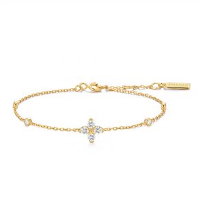 Ania Haie Gold Sparkling Lucky Clover Bracelet