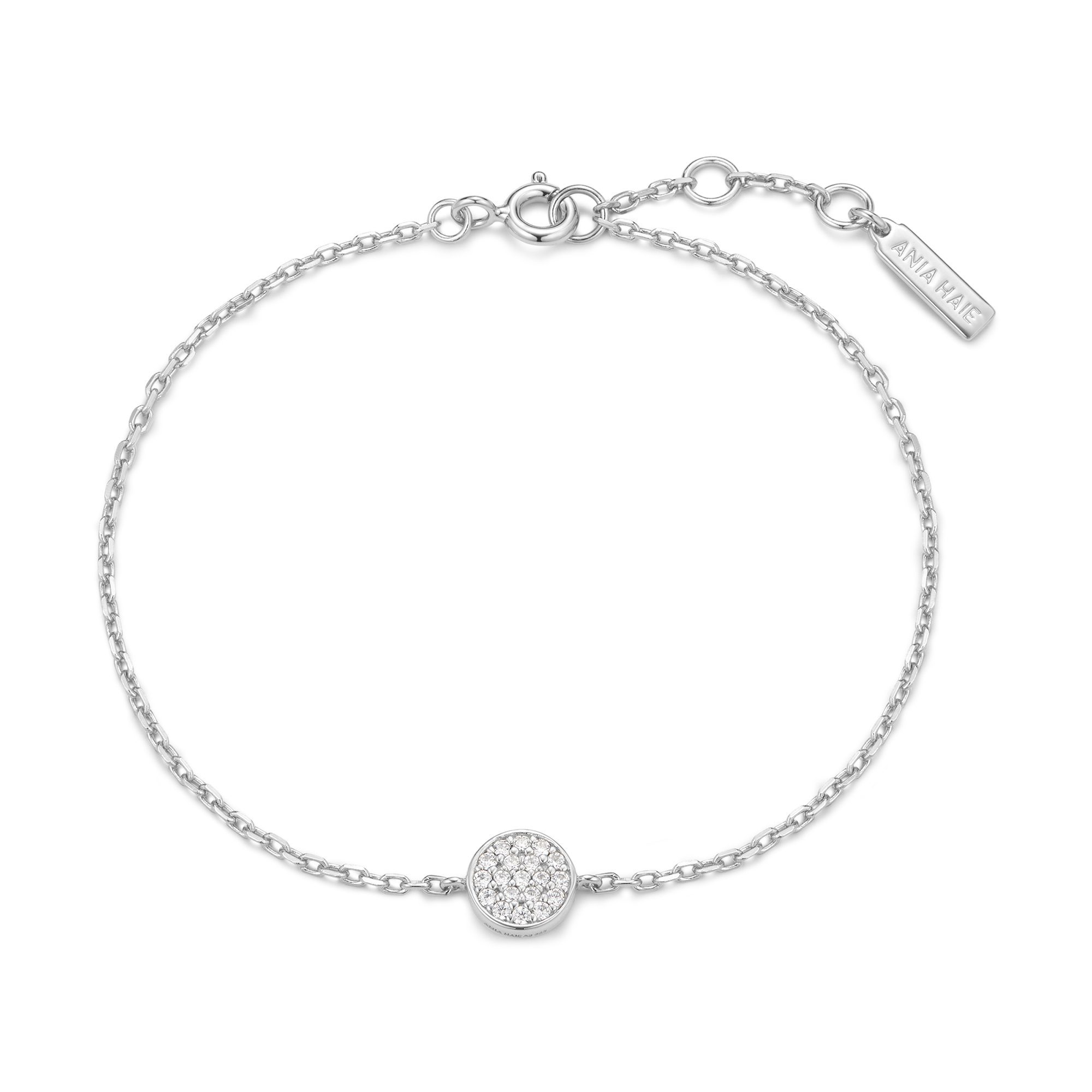 Ania Haie Silver Pavé Disc Bracelet - Image 2