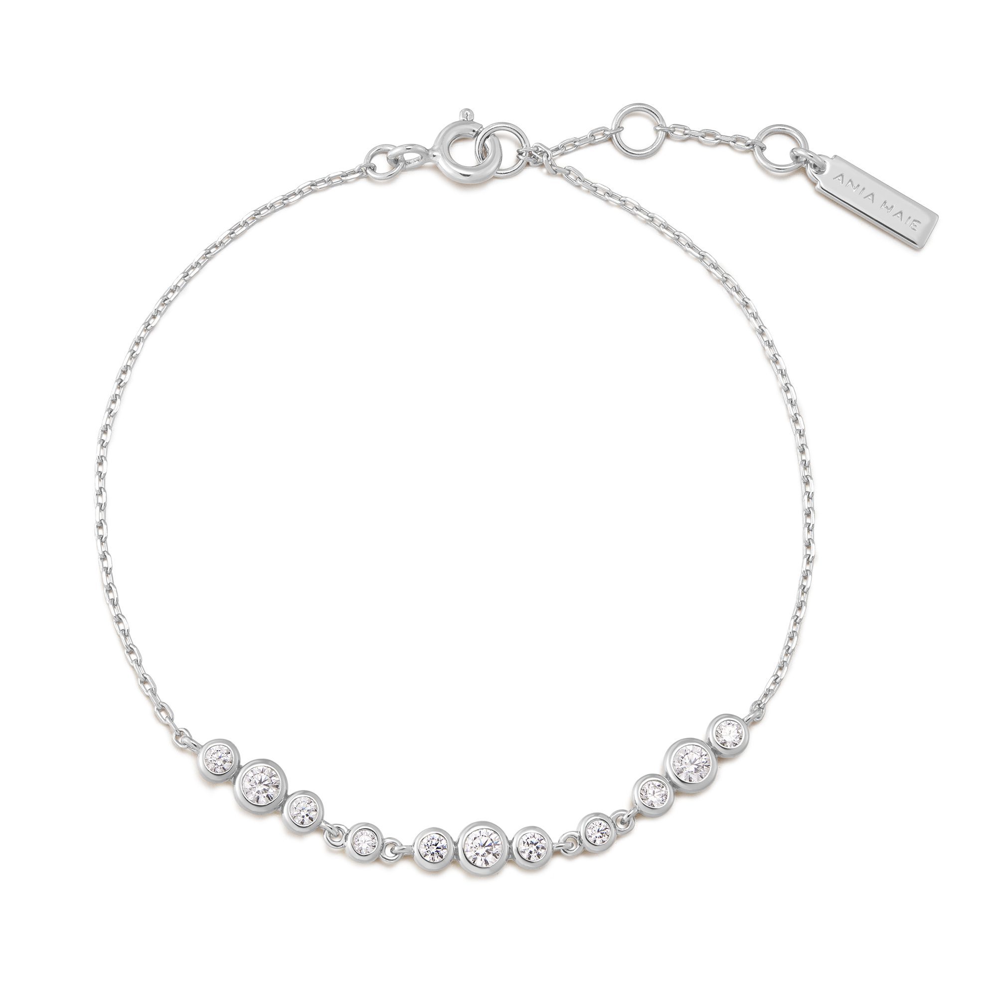 Ania Haie Silver Graduated Bezel-Set Trios Bracelet - Image 2