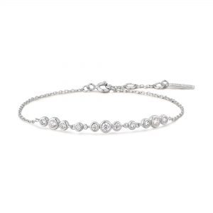 Ania Haie Silver Graduated Bezel-Set Trios Bracelet