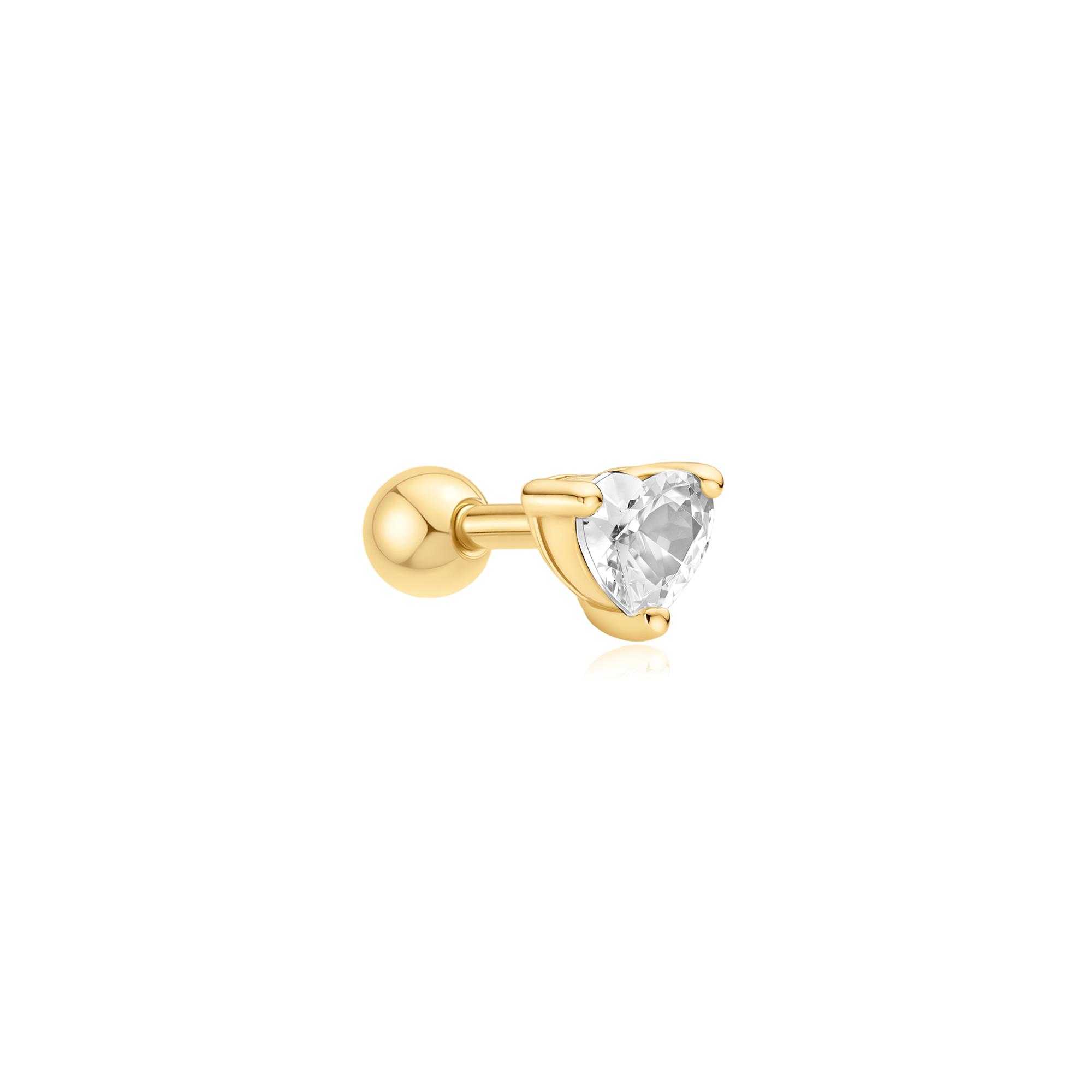 Ania Haie Gold Heart Barbell Single Earring - Image 2