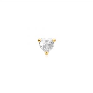 Ania Haie Gold Heart Barbell Single Earring
