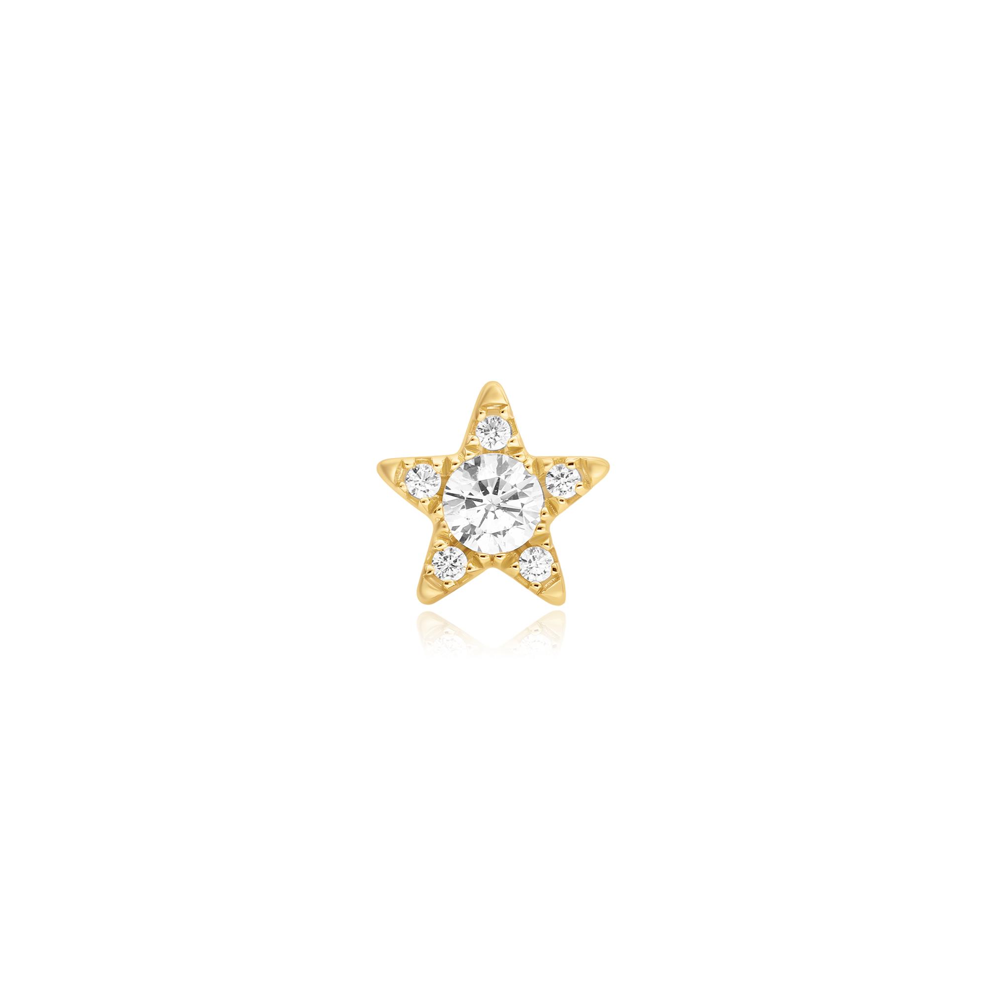 Ania Haie Gold Star Barbell Single Earring