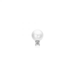 Ania Haie Silver Pearl with Sparkling Accent Barbell Single Earring