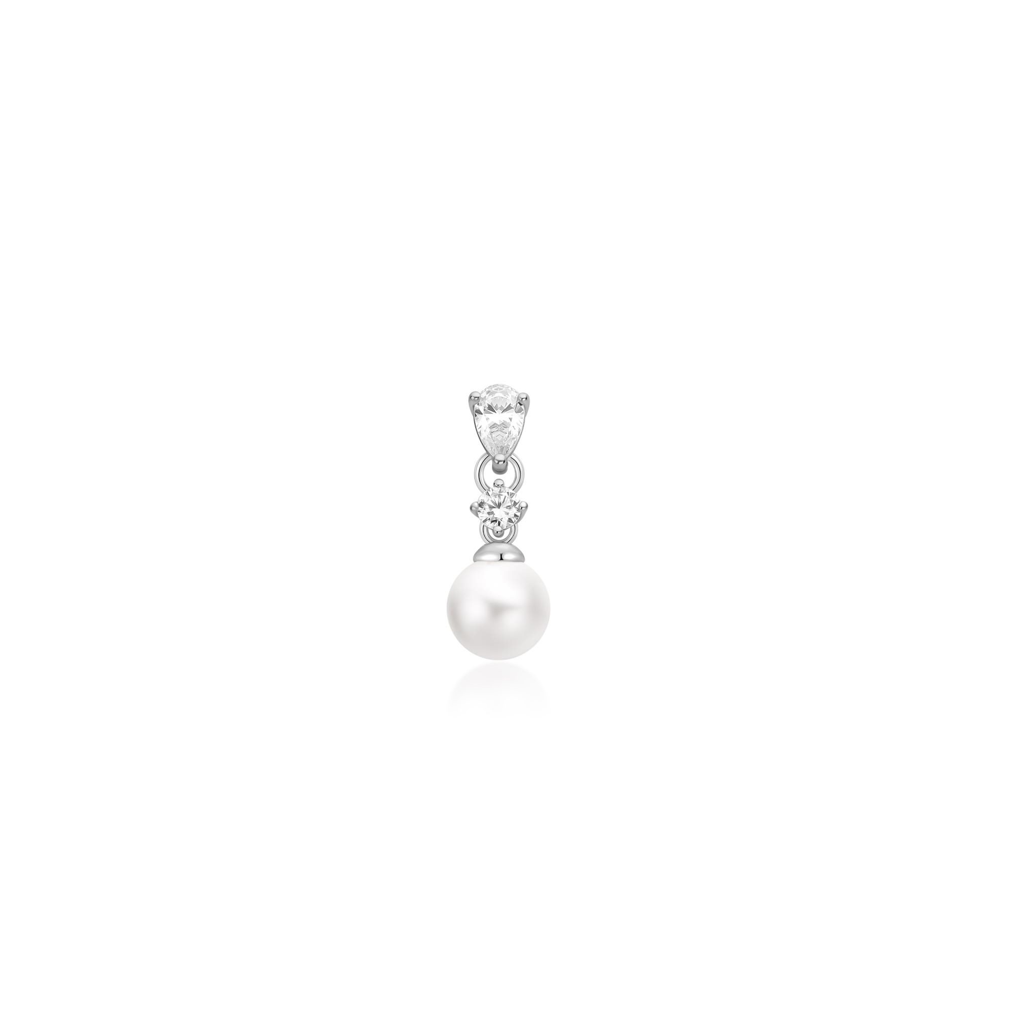 Ania Haie Silver Pearl Dangling Barbell Single Earring