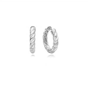 Ania Haie Silver Twisted Huggie Hoop Earring