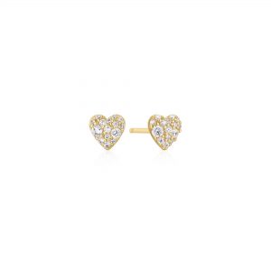 Ania Haie Pavé Heart Stud Earrings