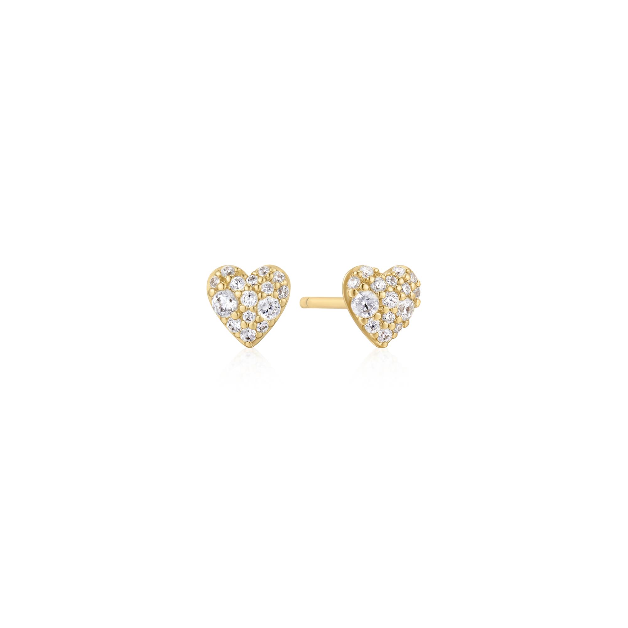 Ania Haie Pavé Heart Stud Earrings