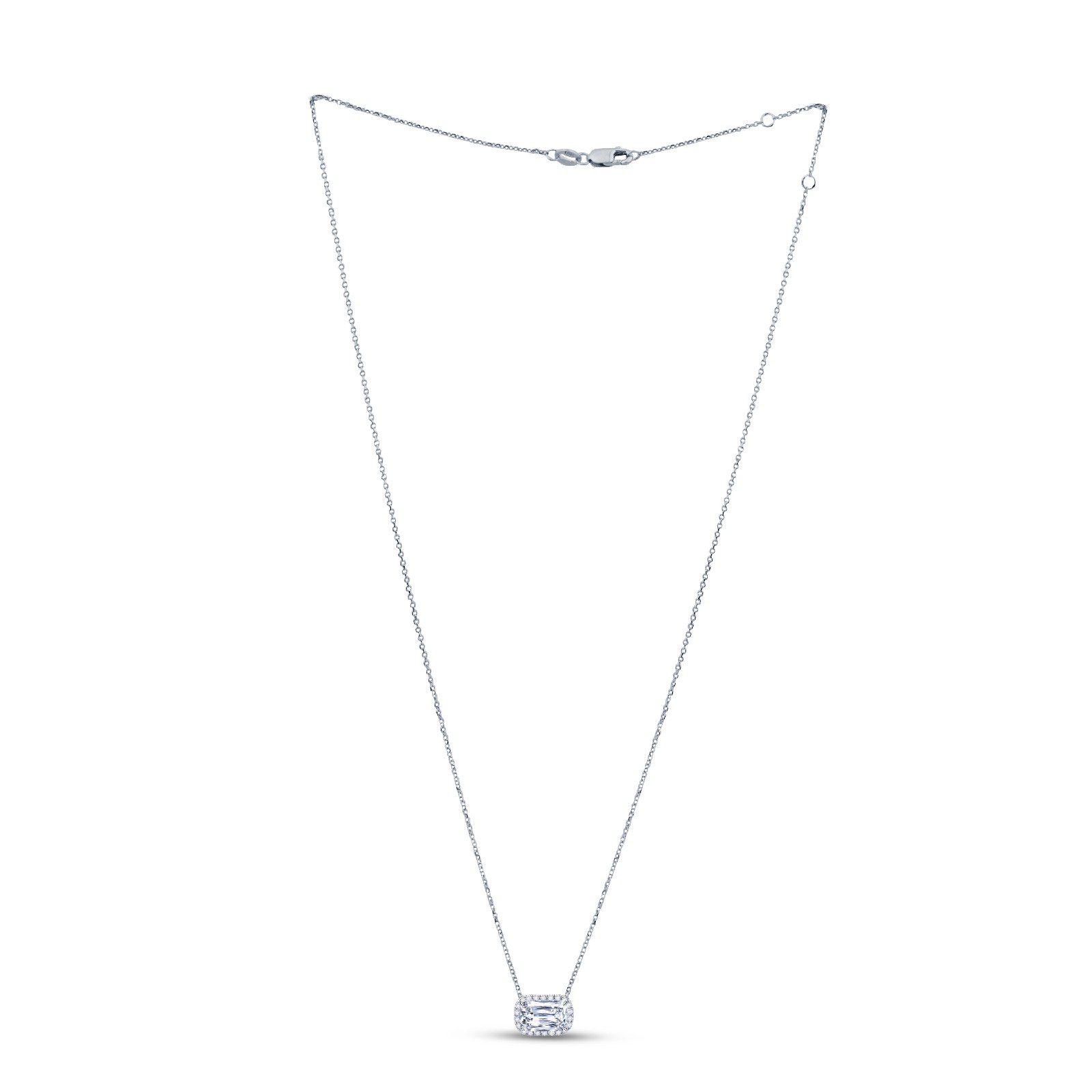18K White Gold Lab Grown Diamond Cushion Cut Cluster Pendant 1.10ct - Image 2