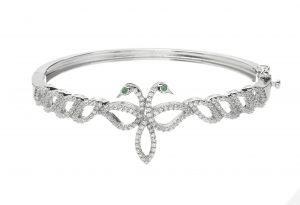 Children of Lir Stone Set Bangle with Green Stones