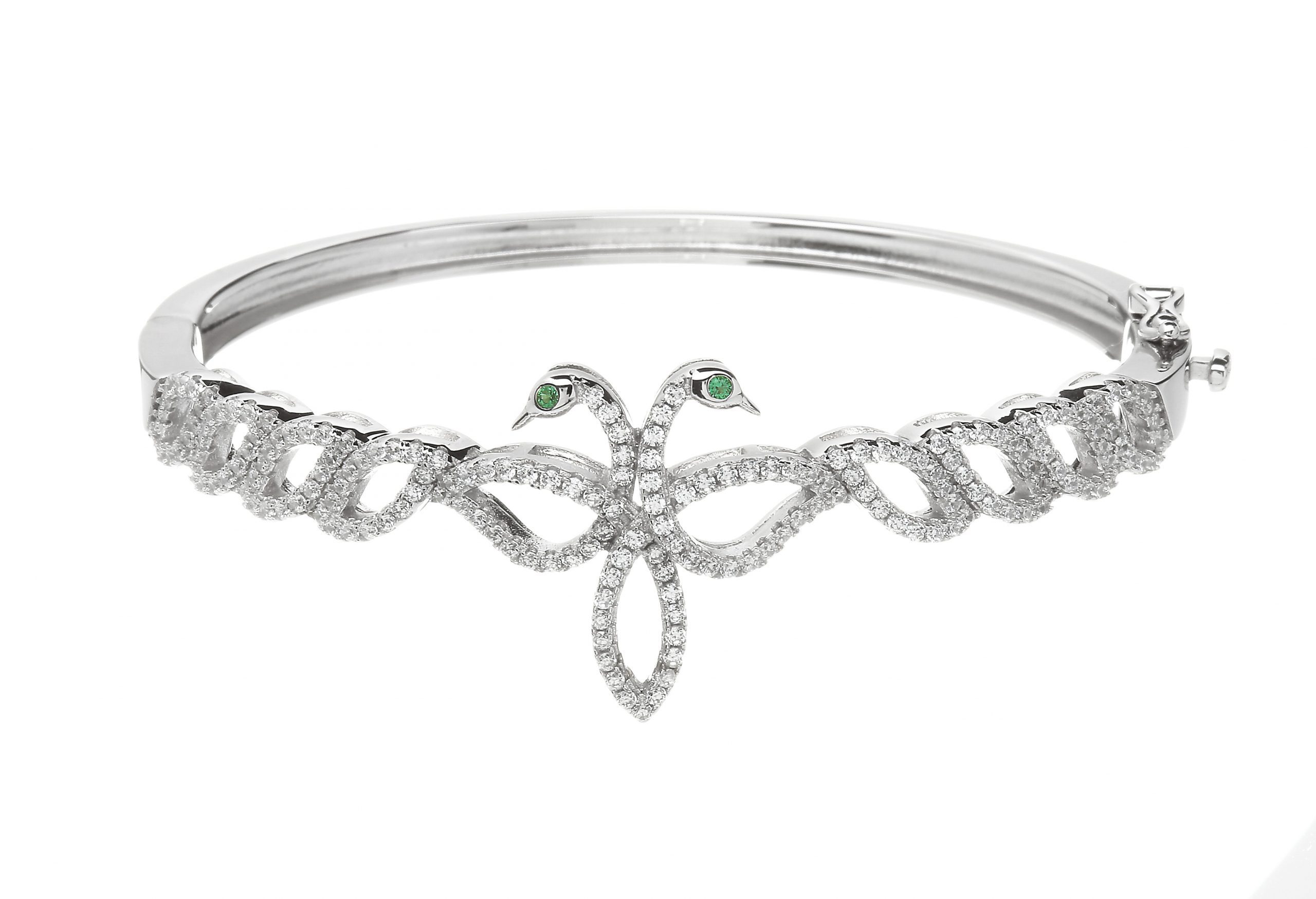 Children of Lir Stone Set Bangle with Green Stones