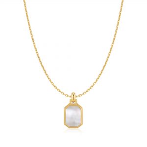 Ania Haie Gold Square Mother of Pearl Necklace