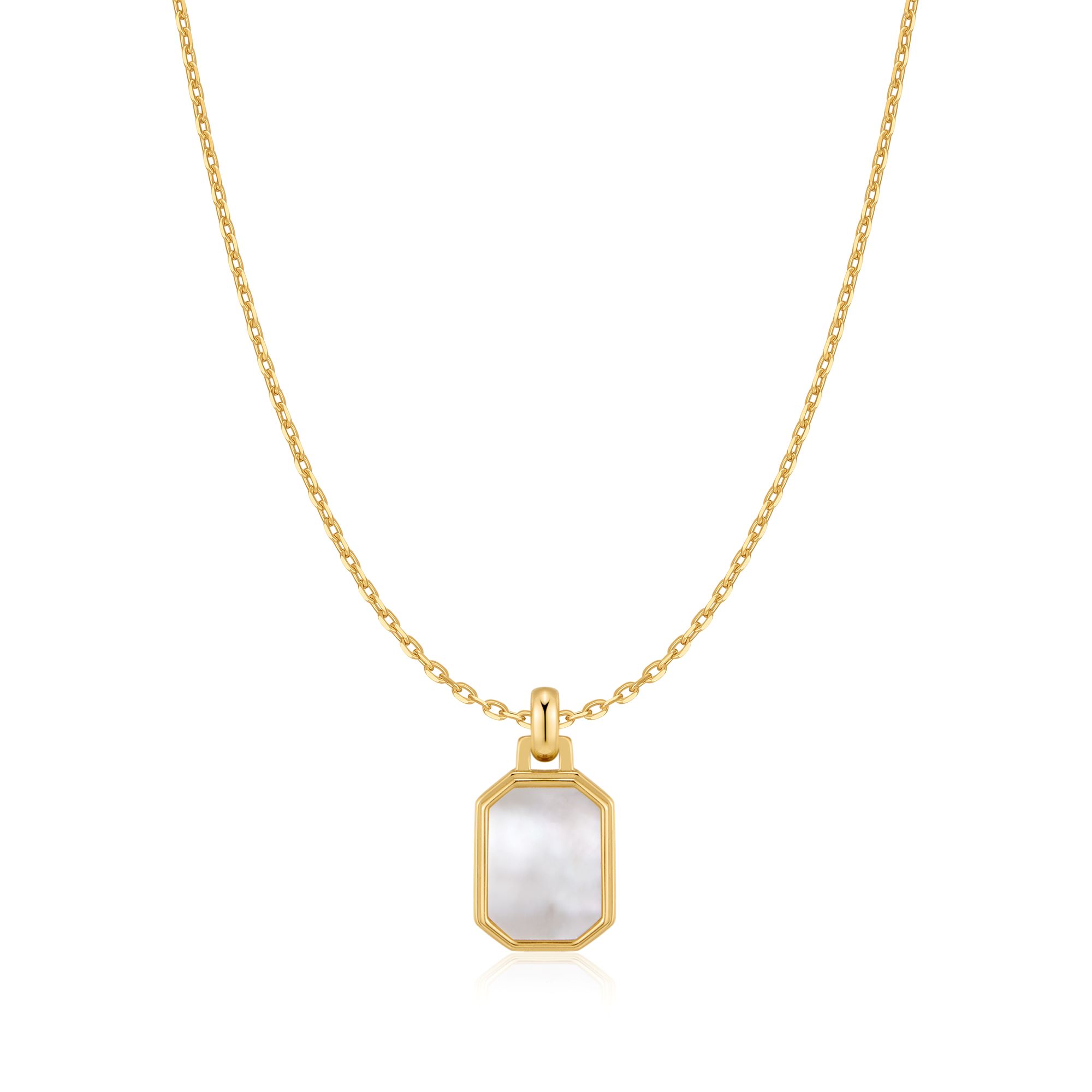 Ania Haie Gold Square Mother of Pearl Necklace
