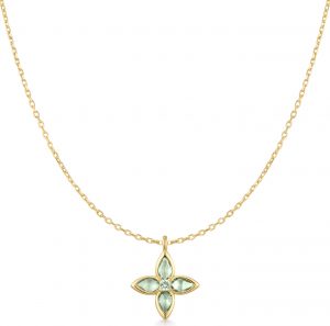 Ania Haie Gold Mint Green Lucky Clover Necklace