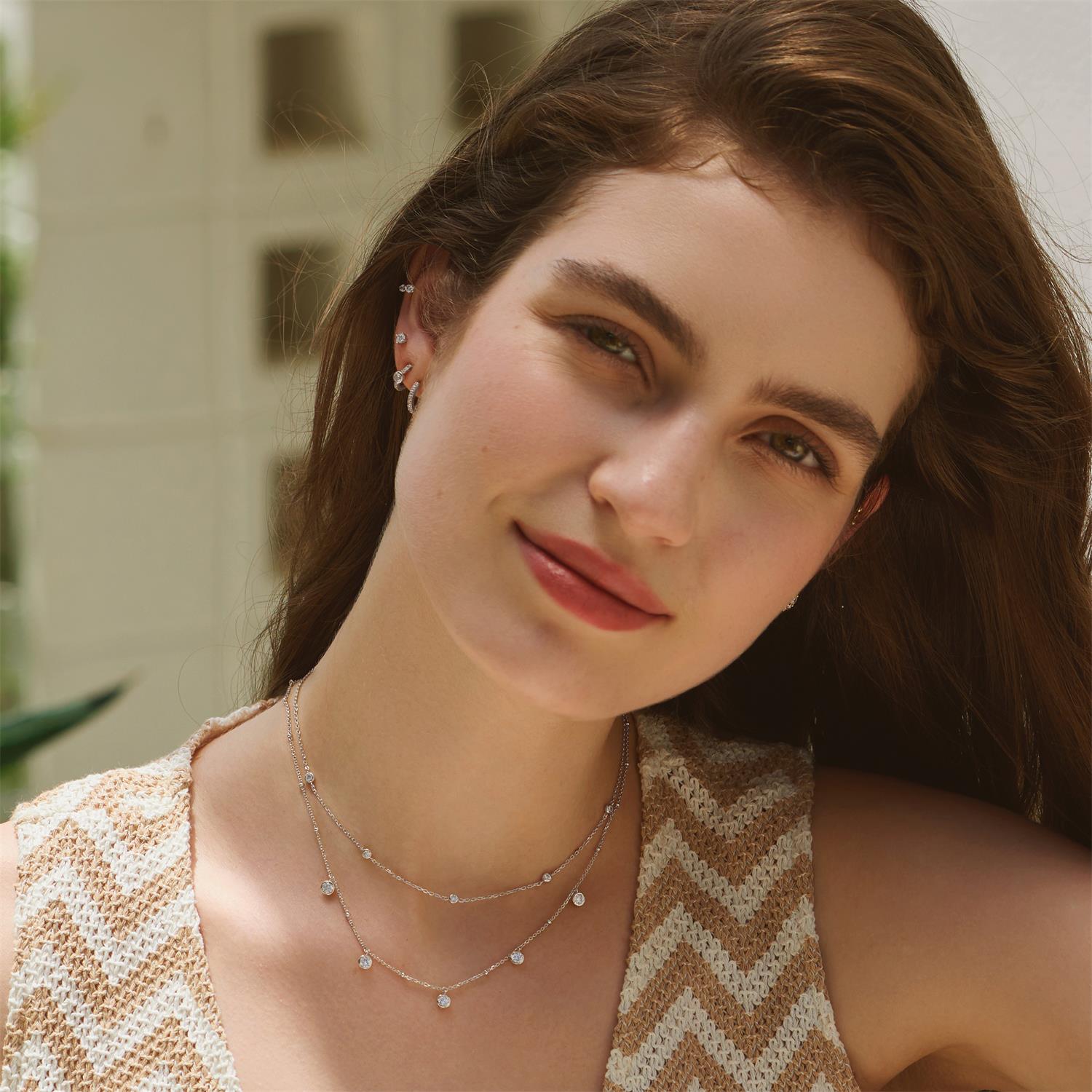 Ania Haie Silver Classic Bezel-Set Station Necklace - Image 2