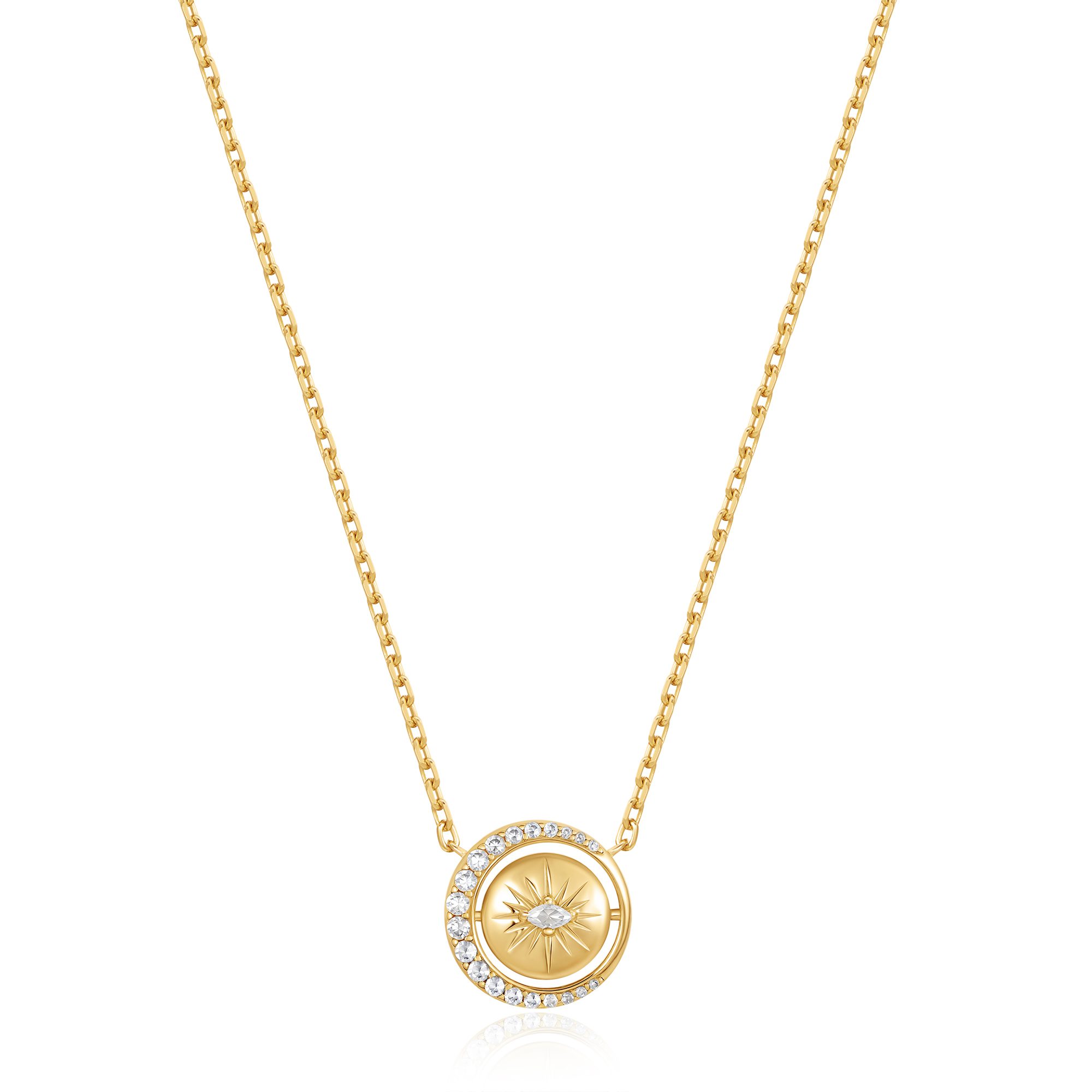 Ania Haie Gold Reversible Pavé Moon Evil-Eye Necklace - Image 2