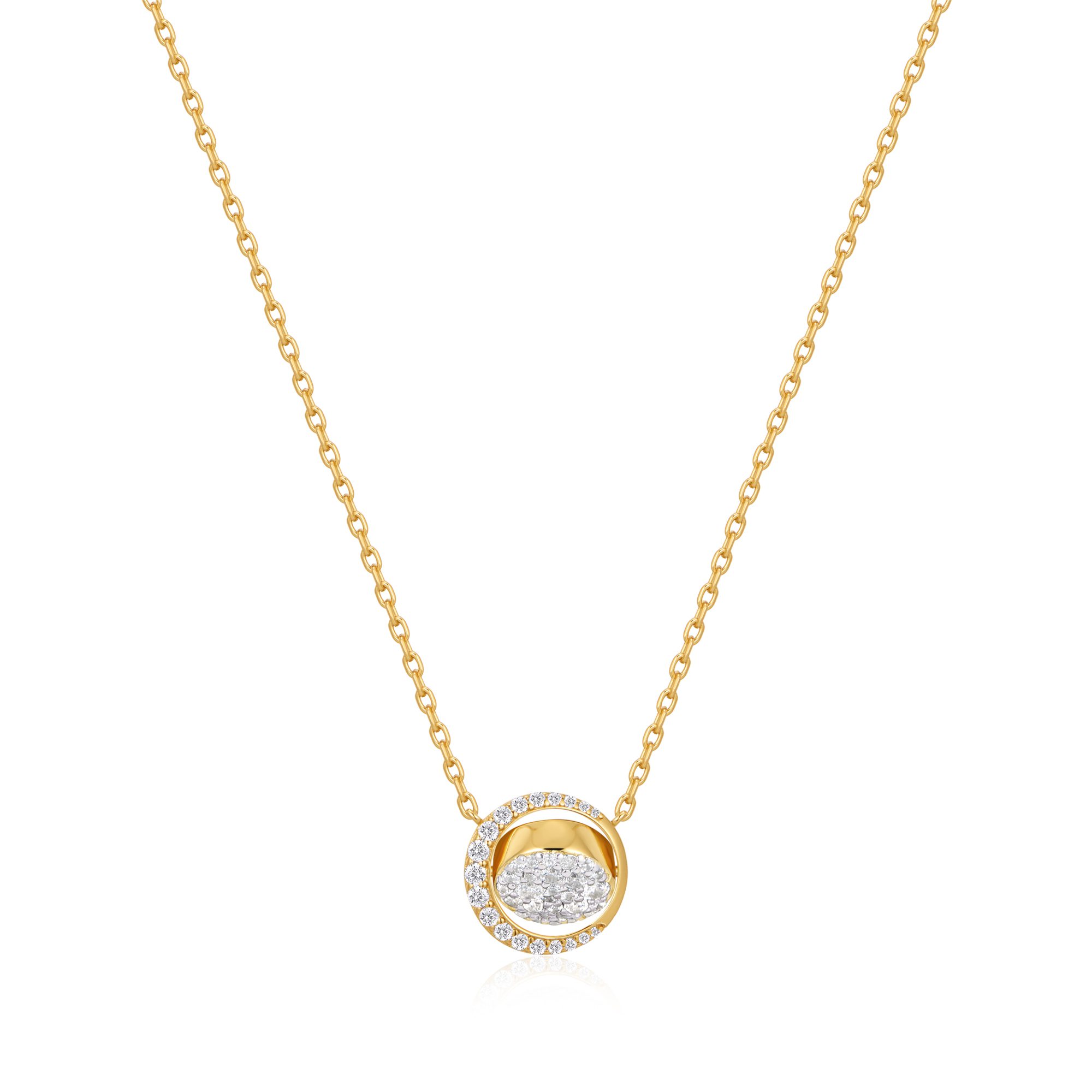 Ania Haie Gold Reversible Pavé Moon Evil-Eye Necklace - Image 3