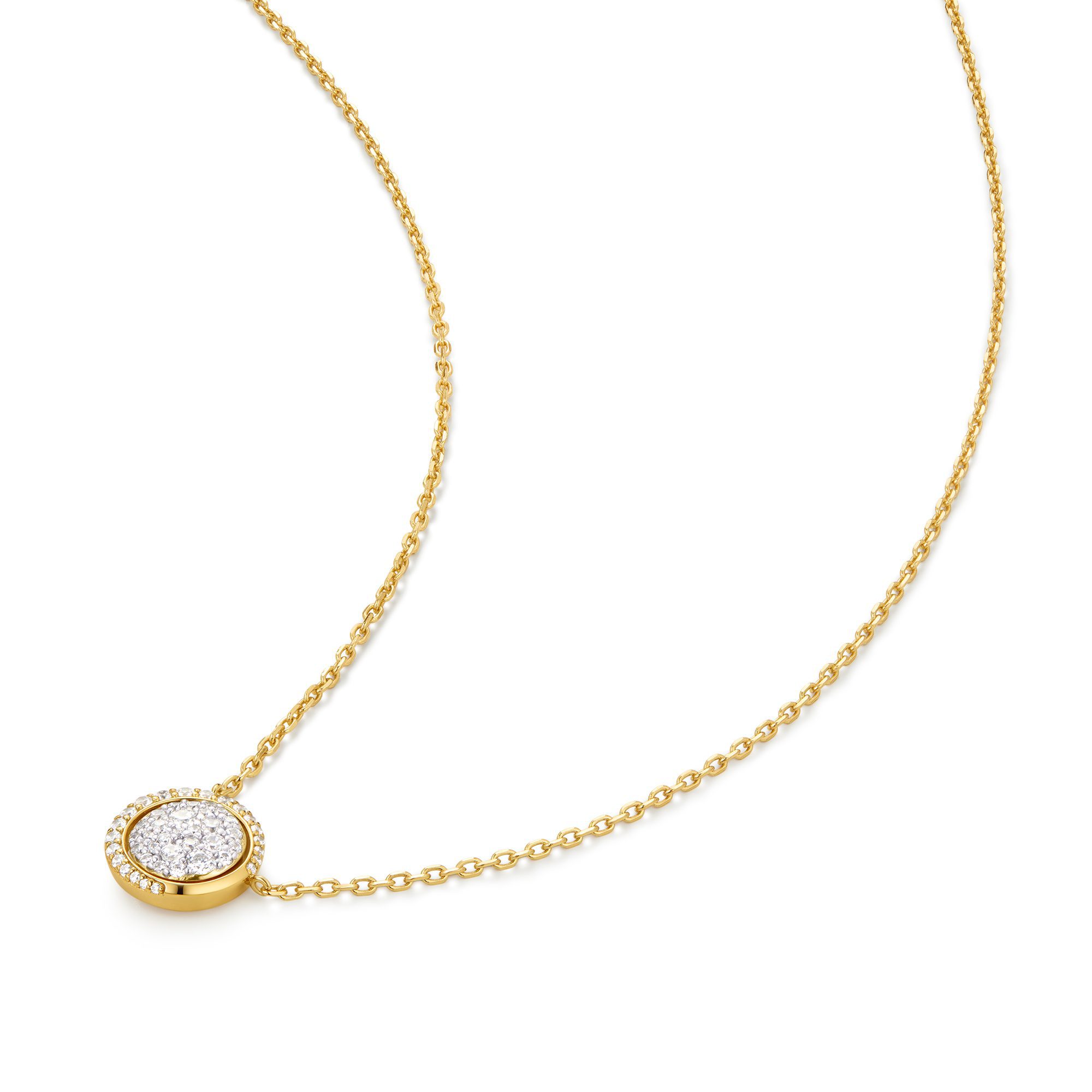 Ania Haie Gold Reversible Pavé Moon Evil-Eye Necklace - Image 4