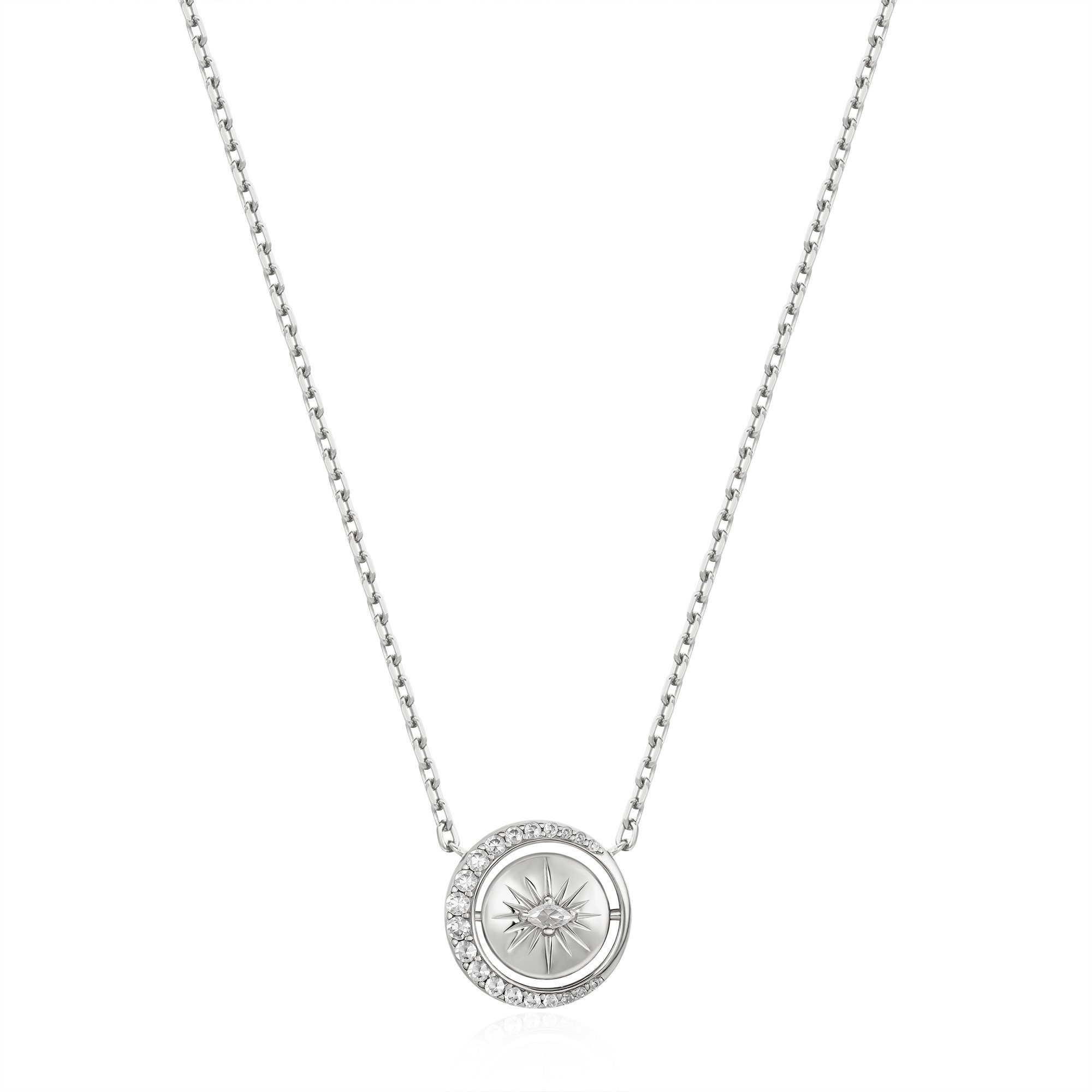 Ania Haie Silver Reversible Pavé Moon Evil-Eye Necklace - Image 2