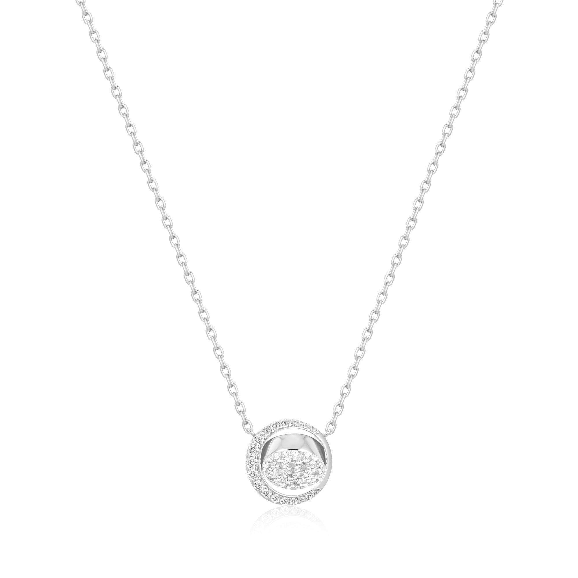 Ania Haie Silver Reversible Pavé Moon Evil-Eye Necklace - Image 3