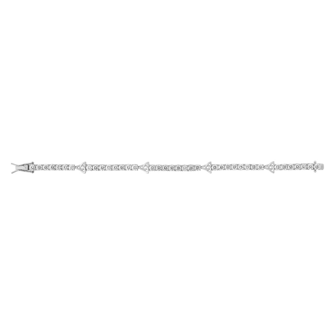 Silver Trinity Knot Tennis Cubic Zirconia Bracelet - Image 2