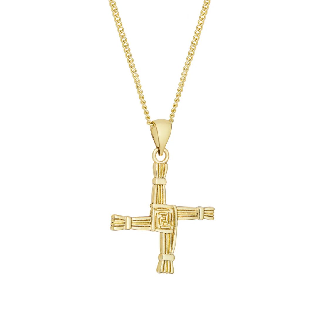 18k Gold Plated St Bridgets Cross Pendant