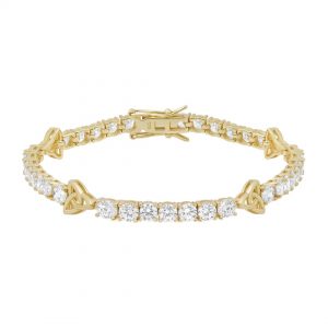 Gold Plated Cubic Zirconia Trinty Knot Tennis Bracelet