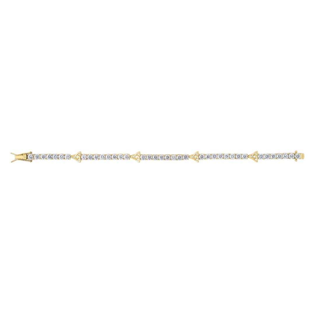 Gold Plated Cubic Zirconia Trinty Knot Tennis Bracelet - Image 2