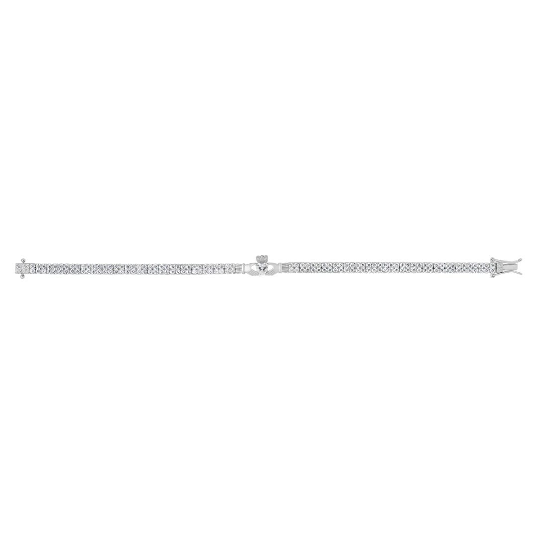 Silver Cladddagh Cubic Zirconia Tennis Bracelet - Image 2