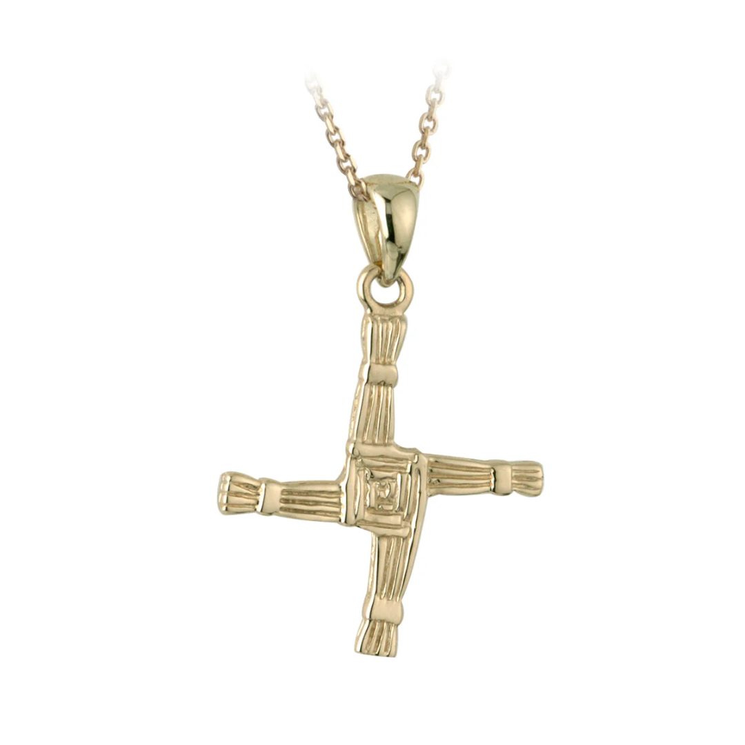 9K Gold St Bridgets Cross Pendant