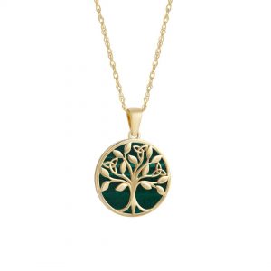 9k Gold Malachite Tree Of Life Pendant