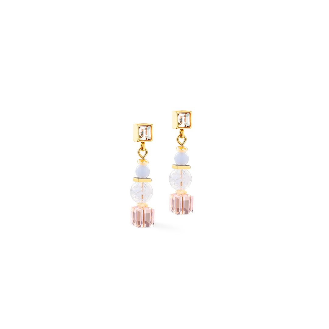 Coeur de Lion gold-pastel Cube Nexus Earrings