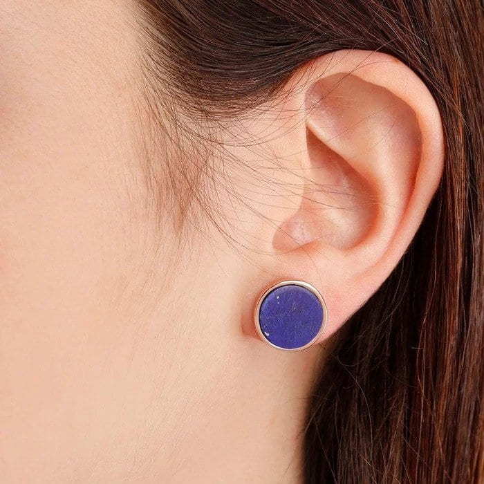 Bronzallure Shiny Round Onix Gem Earrings - Image 2