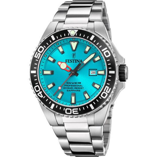 Festina Gents Stainless Steel Blue Diver Watch