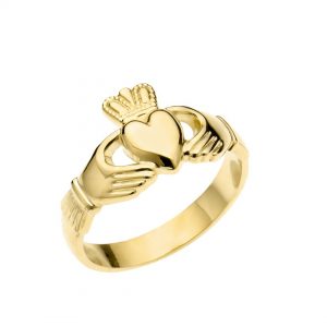 Fallers Ladies Heavy Claddagh Ring in 18K Gold