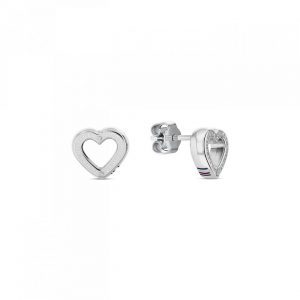 Tommy Hilfiger Silver Open Heart Studs