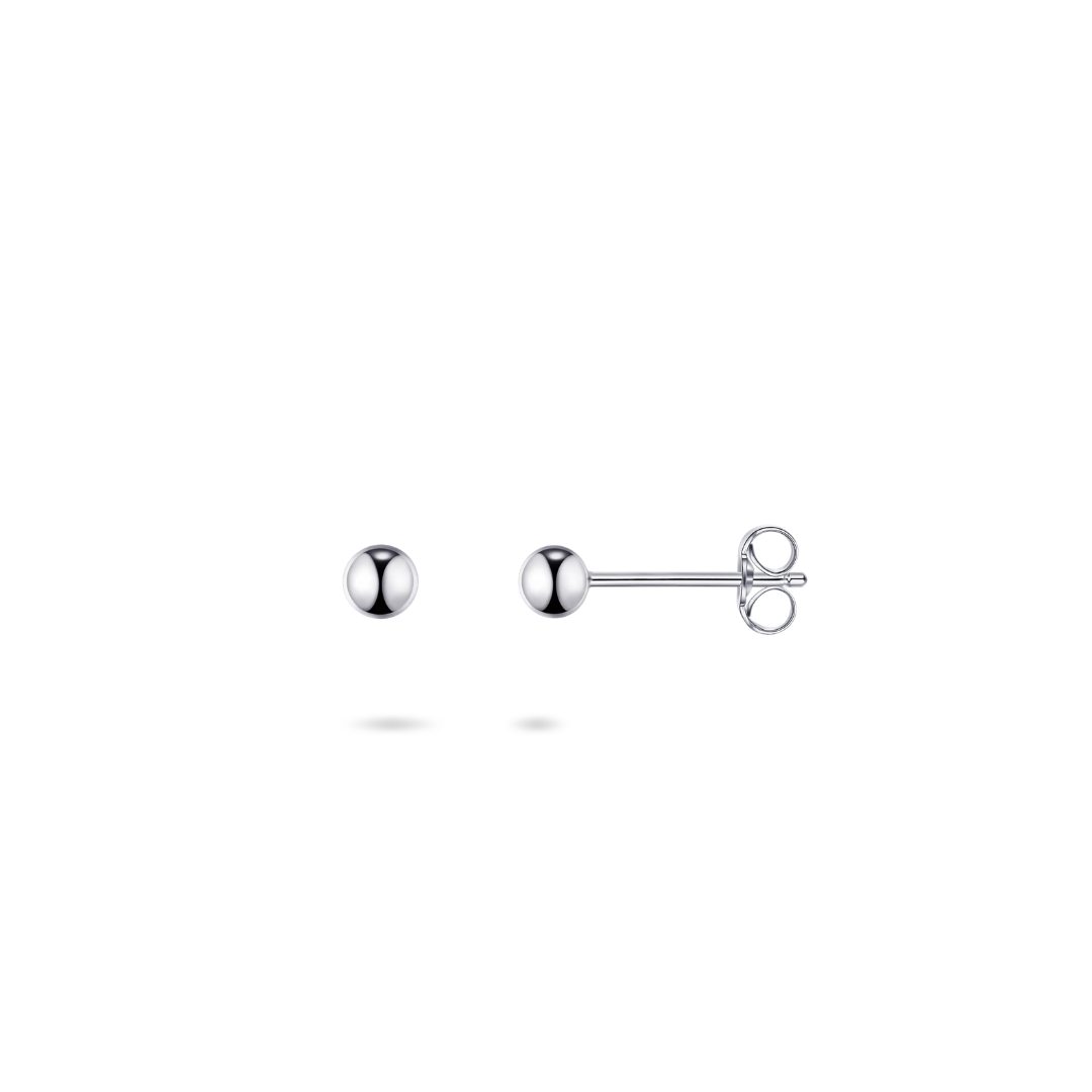 Gisser Silver Beaded Mini Ear Studs