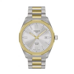 Tissot PRC 100 Solar 39mm Two Tone Watch