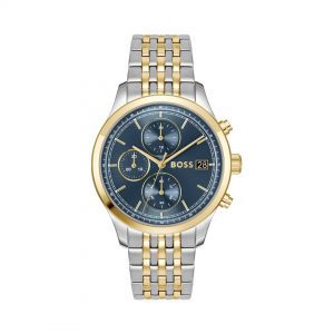 Boss Stratus Two Tone Chronograph Blue Dial Watch
