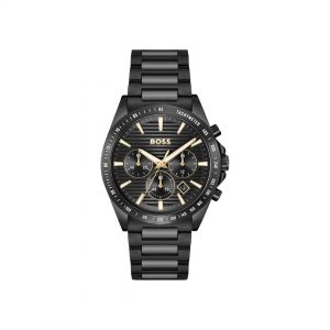 BOSS Strike Black Plated Tonal H-Link Watch