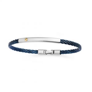 SALVATORE BERSANI B-Joy Blue Steel & Gold Accent Bracelet