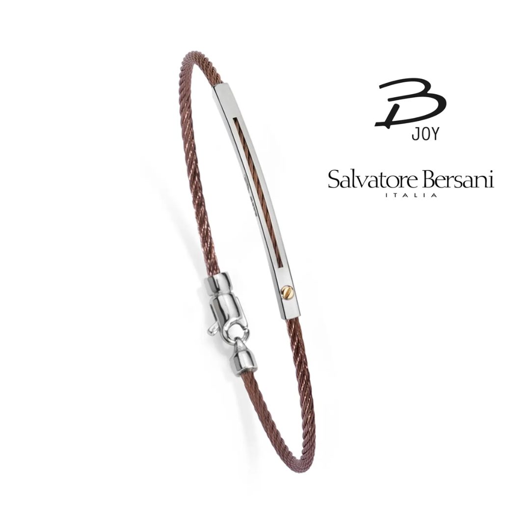 Salvatore Bersani B-Joy Brown Braided Steel Bracelet - Image 2
