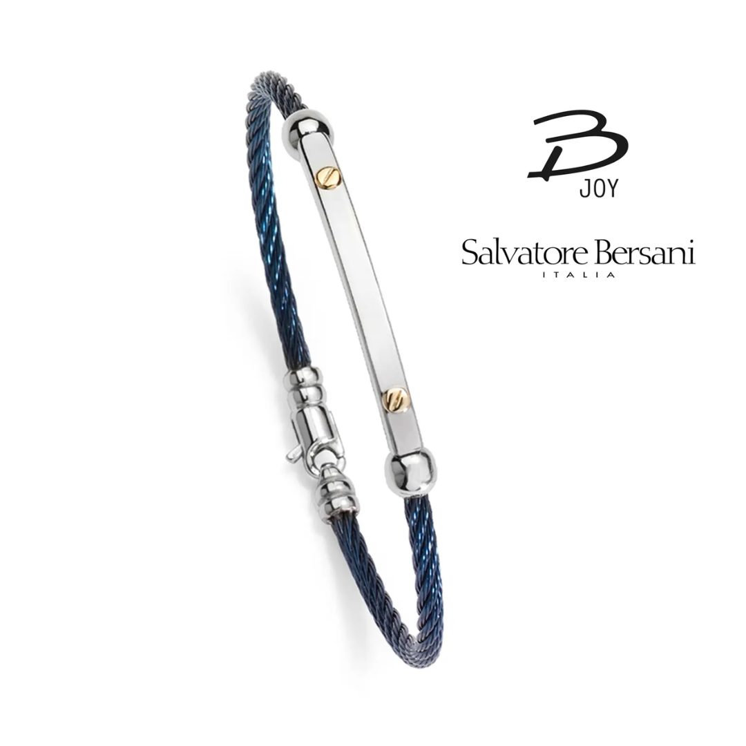 Salvatore Bersani B-Joy Blue Twisted Steel Bracelet - Image 2