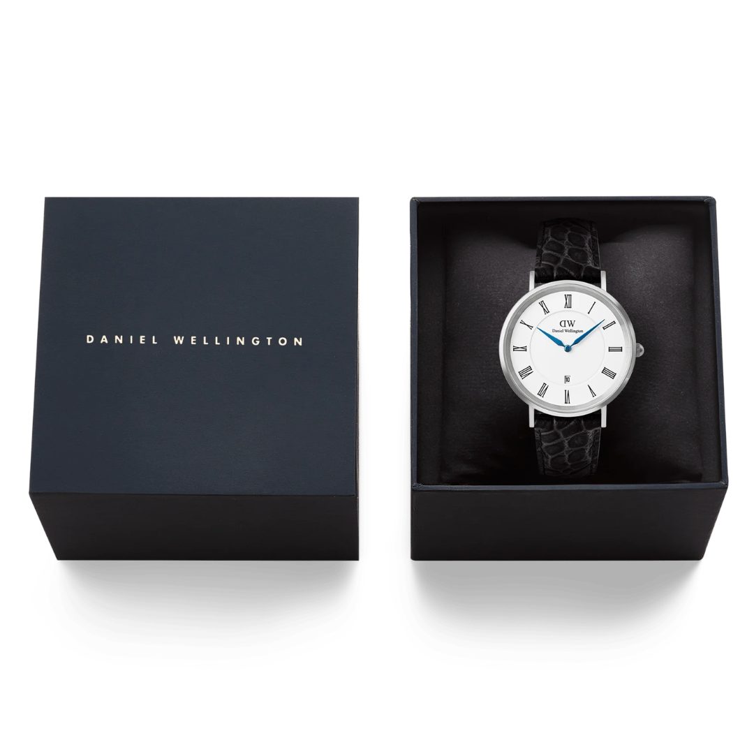 Daniel Wellington Classic Roman Numerals Black Croc Watch - Image 4
